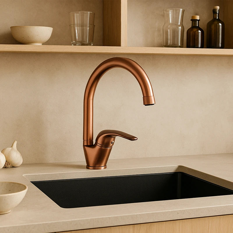 Miscelatore Lavello Canna Alta Sei Rame Con Aeratore Eco Flow