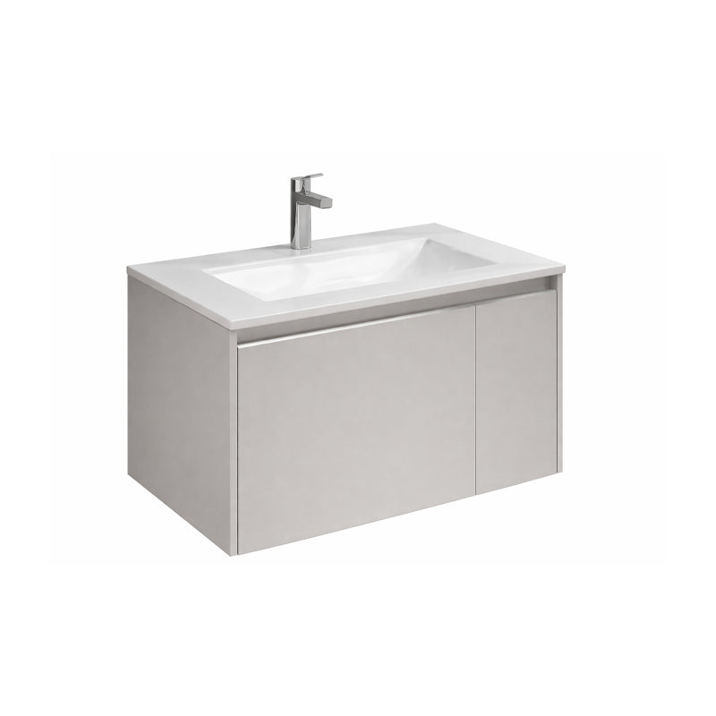 mobile bagno con lavabo specchio e pensili
