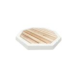 Piatto doccia ottagonale QP110 Wood per doccia solare con pedana in legno