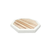 Piatto doccia ottagonale QP110 Wood per doccia solare con pedana in legno