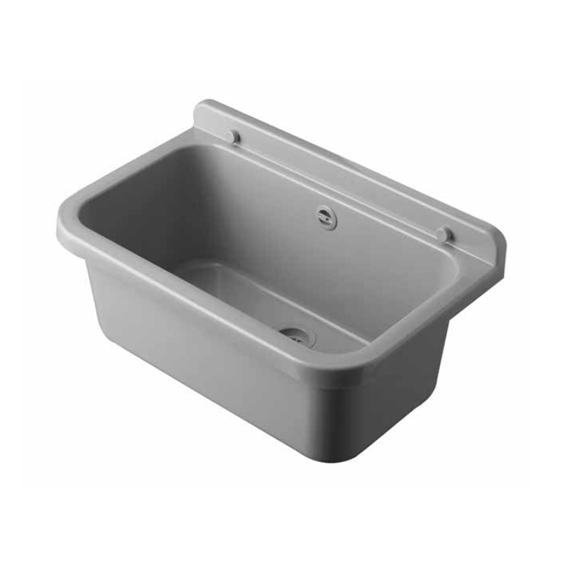 Pilozzo 55x34 cm in polipropilene lucido – disponibile in bianco, grigio o nero – con sifone e kit di fissaggio