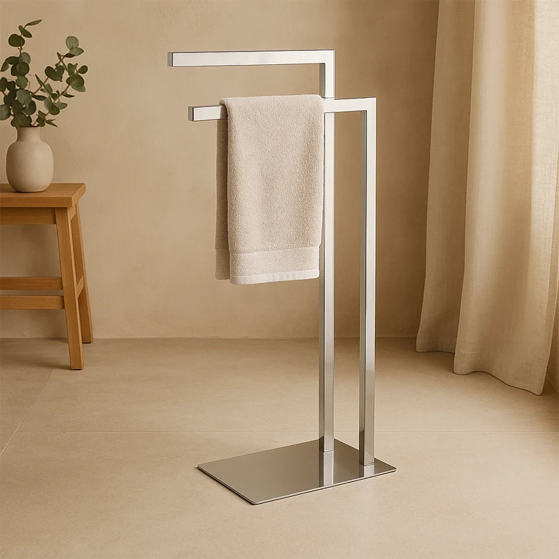 piantana portasciugamani zeus cromata per bagno moderno