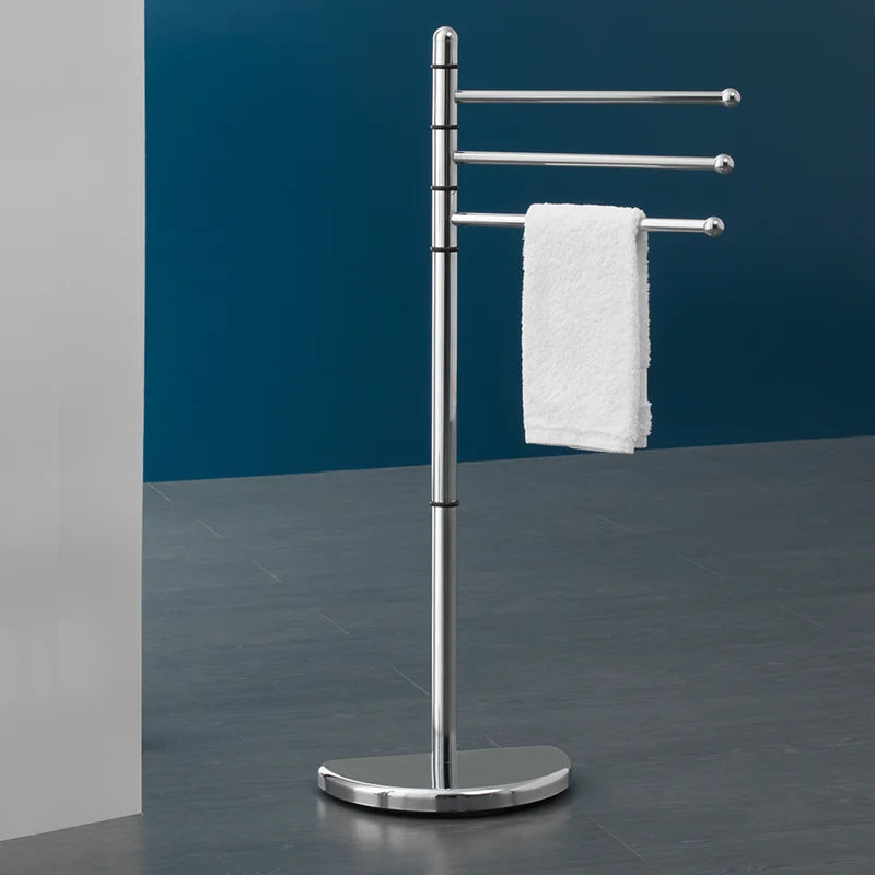 Accessorio bagno elegante salvaspazio portasalviette in metallo cromato