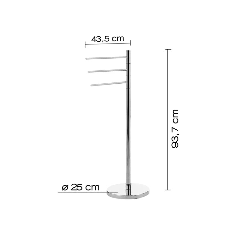 Dettaglio piantana bagno Tracy cromata con base stabile