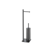 Piantana bagno Trilly gun metal con portarotolo e scopino WC