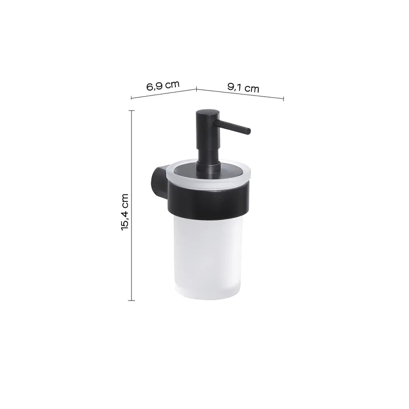 Dispenser da muro moderno per sapone liquido nero opaco