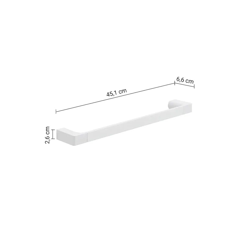 Portasalviette Pirenei 45 cm bianco opaco montato a muro vicino al lavabo