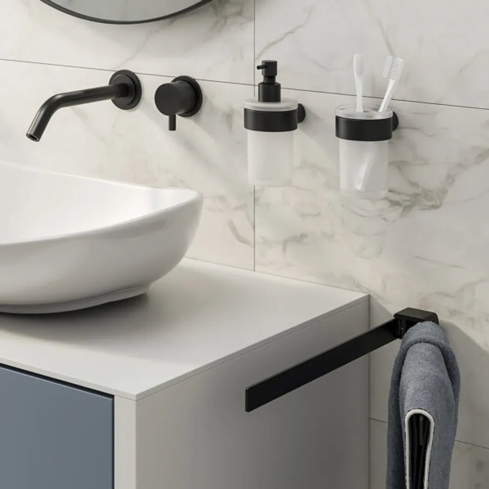 Accessorii bagno moderno nero matt Gedy Pirenei