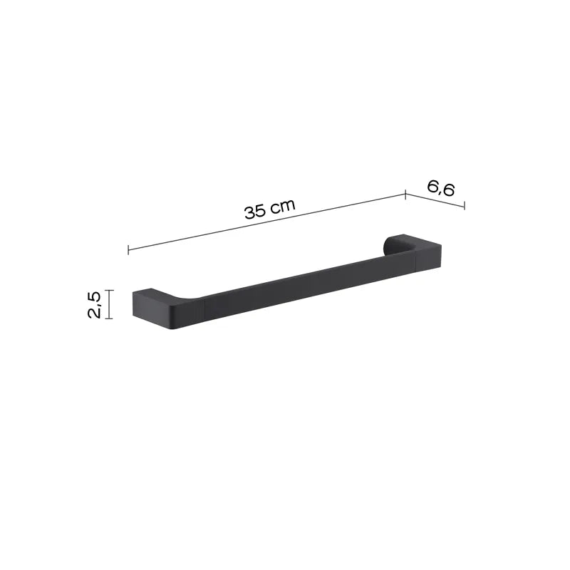 Portasalviette Gedy Pirenei nero matt 35 cm