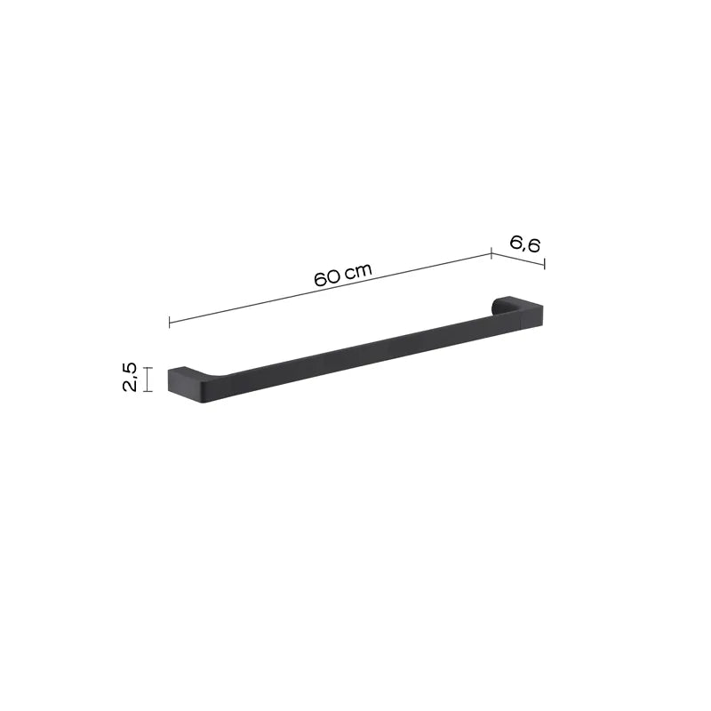 Portasalviette Gedy Pirenei nero matt 60 cm