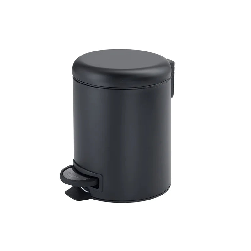 Portarifiuti bagno 5L acciaio inox nero opaco con pedale soft close - Gedy