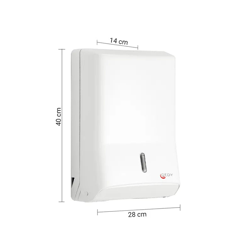 Vista frontale dispenser salviette Gedy Prive 450 fogli