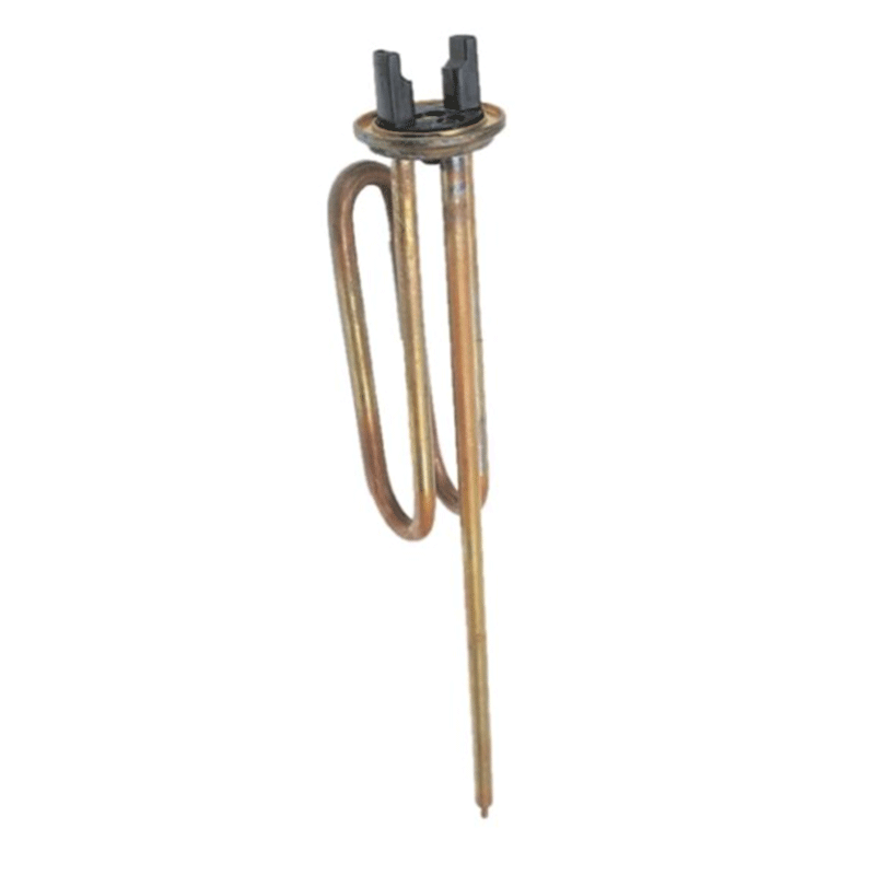 Resistenza per scaldabagno 1200W a flangia – versione dritta o curva – tubo rame Ø 8mm – 280 mm