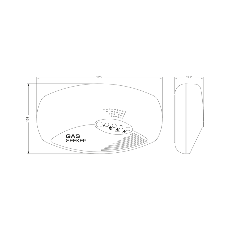 Sensore gas CEWAL da incasso per metano e GPL con allarme acustico e LED