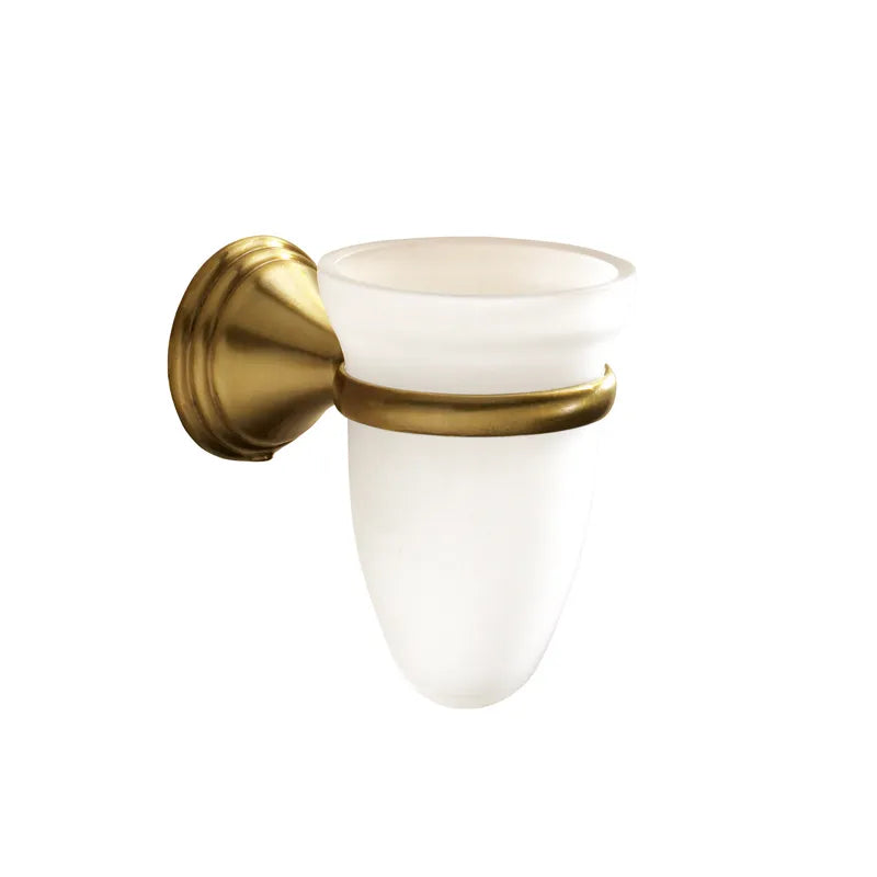 Portaspazzolini da muro Gedy Romance bronzo con vetro satinato