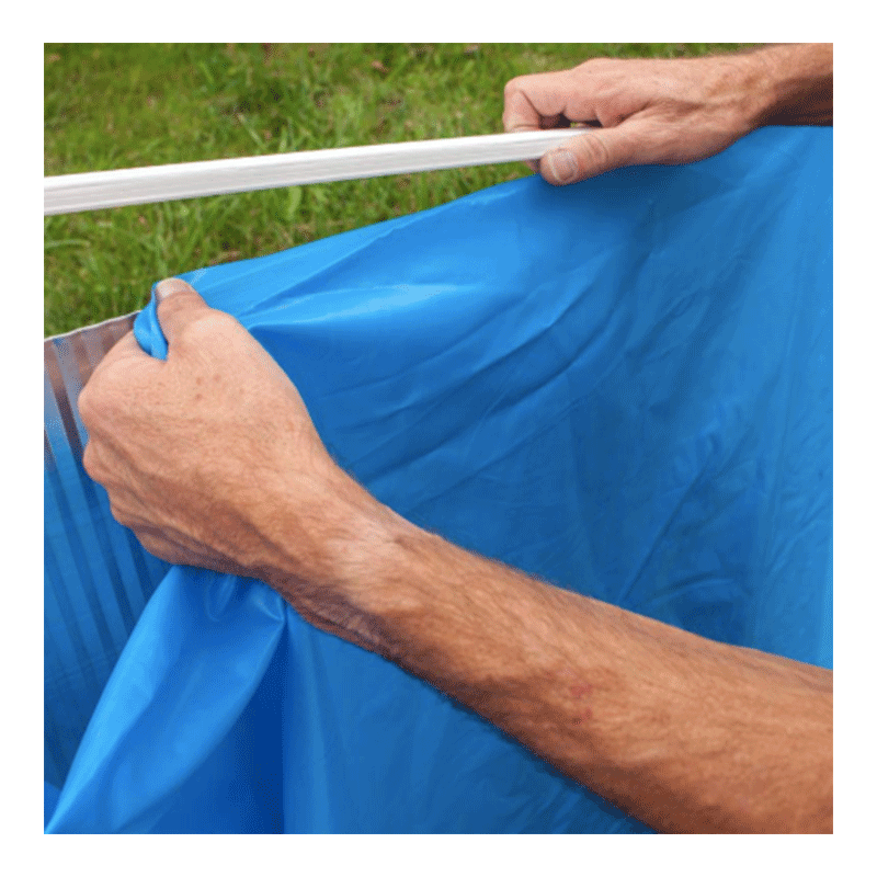 Rivestimento blu per piscina rotonda Ø 350 x 120 cm – PVC 40/100 – sistema a sospensione