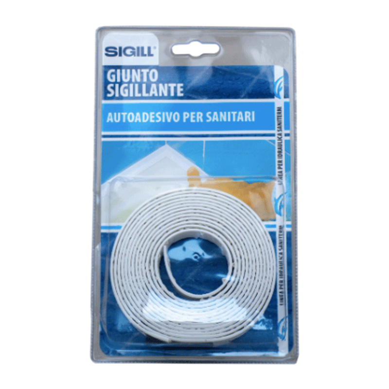 Giunto sigillante autoadesivo bianco – rotolo 3m x 18mm – per sanitari e cucina