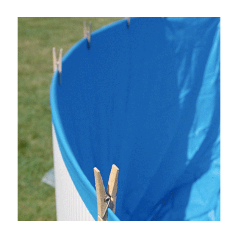 Rivestimento blu per piscina rotonda Ø 350 x 120 cm – PVC 30/100 – sistema di sovrapposizione