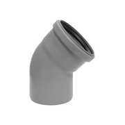 Curva in PP 45° per tubo scarico – raccordo Ø32 a Ø125 mm