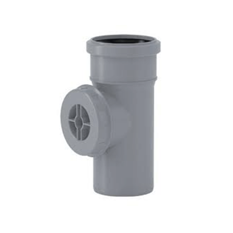 TEE con ispezione in PP – raccordo Ø50 a Ø125 mm per manutenzione scarichi