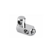 Snodo doppio a L in metallo cromato per salterello piletta 62x62 mm