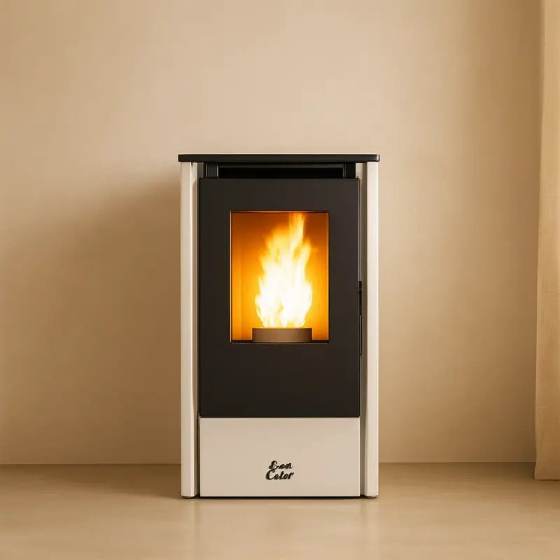 stufa a pellet susanna ventilata 6,4 kW bianca