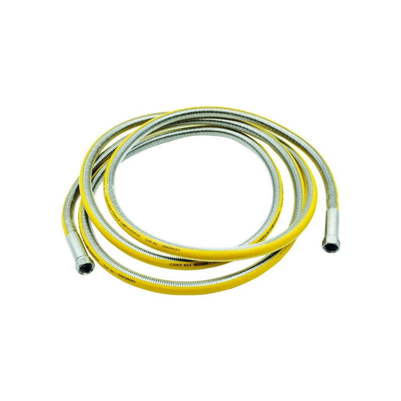 Tubo Flessibile per Gas Cucina – Femmina/Femmina 1/2" – Inox Trecciato con Guaina Gialla – EN 14800