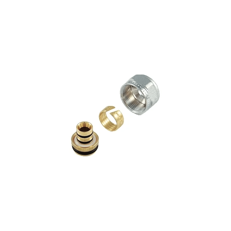 Adattatore a compressione 16/12 x 1/2" con O-Ring e anello PTFE – tubo PEX e multistrato