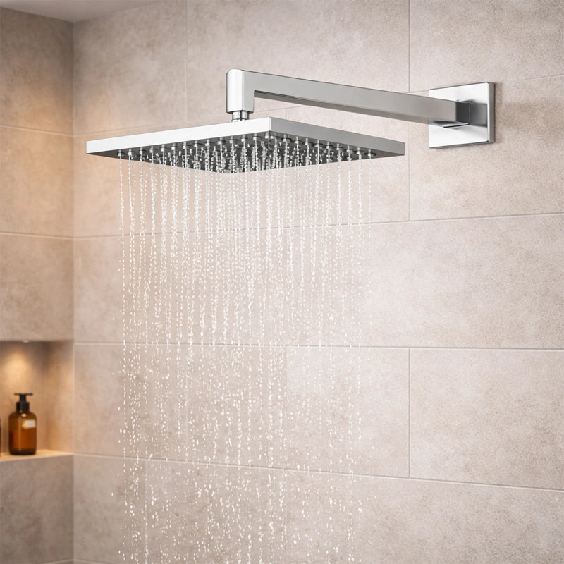 braccio soffione doccia quadrato con rosone