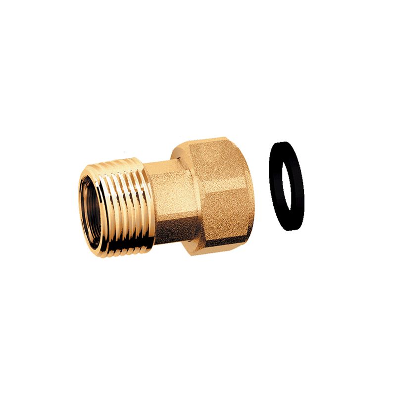 Raccordo in ottone maschio/femmina con calotta mobile e guarnizione EPDM – per impianti idraulici