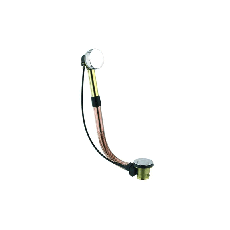 Colonna vasca con scarico automatico in ottone cromato – sistema direct – tappo ottone – maniglia 6 gole
