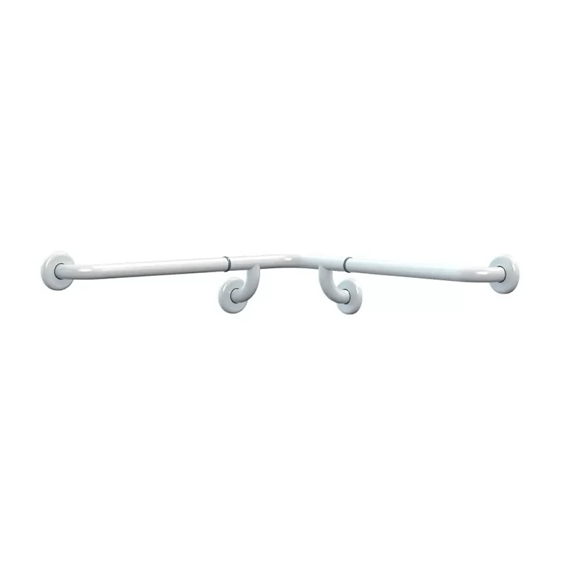 Corrimano angolare in acciaio bianco 60x60 o 80x80 cm con supporti centrali – K Design