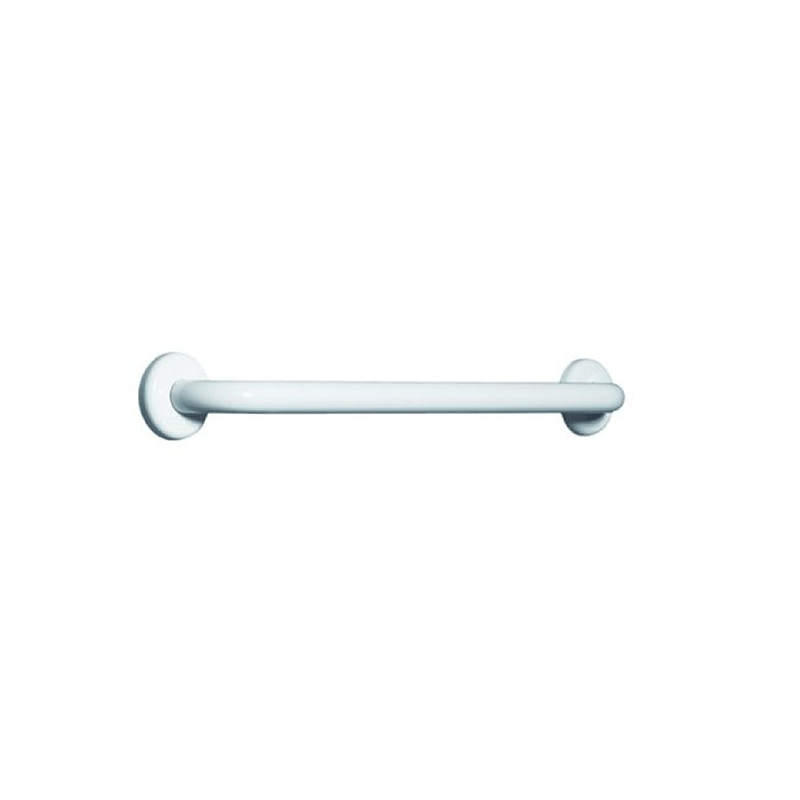 Corrimano lineare in acciaio laccato bianco K Design con supporti in acciaio inox – disponibile da 30 a 100 cm