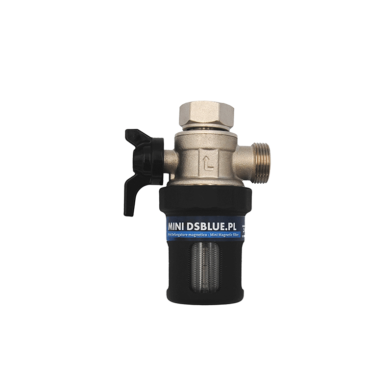 Defangatore magnetico MINI DSBLUE.PL 3/4" con flessibile – corpo in ottone cromato