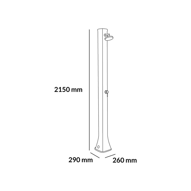 Doccia solare da giardino Big Happy Five F600 con serbatoio 36 litri