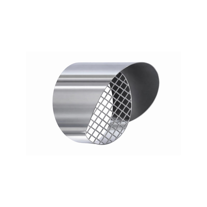 griglia aspirazione aria inox aisi 304 con parapioggia 80 mm