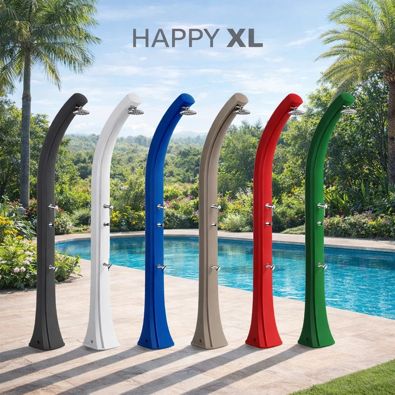 Doccia solare da giardino Happy XL H430 con lavapiedi e temporizzatore 35 litri
