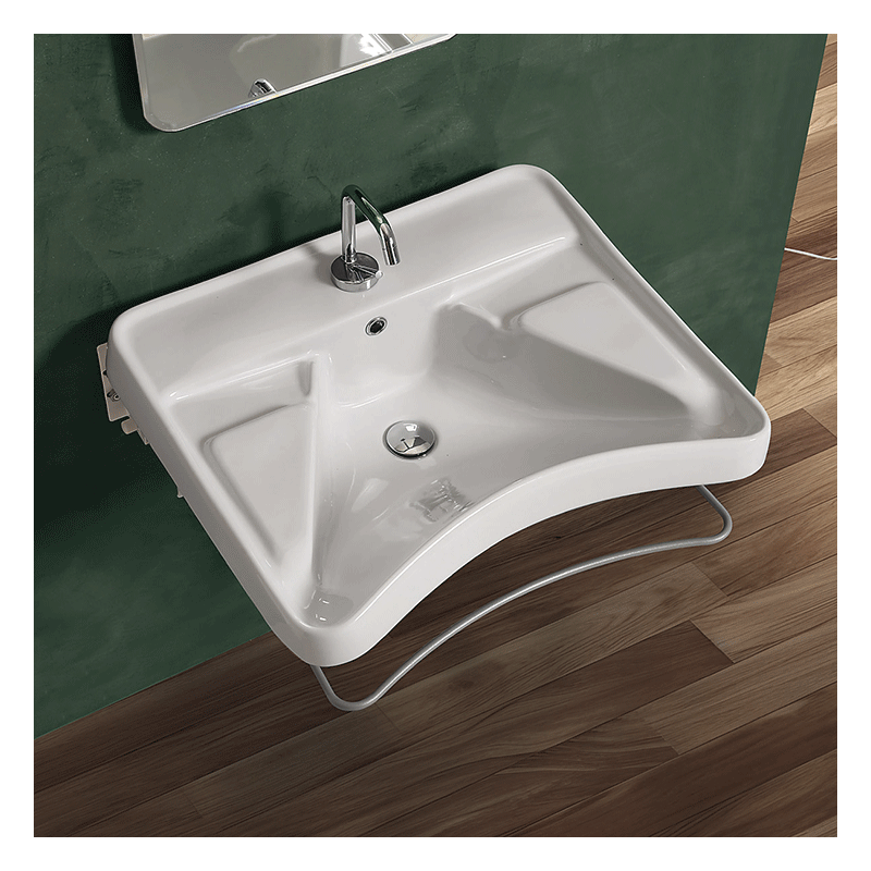 Lavabo sospeso per disabili Mood Ceramic modello AGLA109 – design ergonomico e accessibile