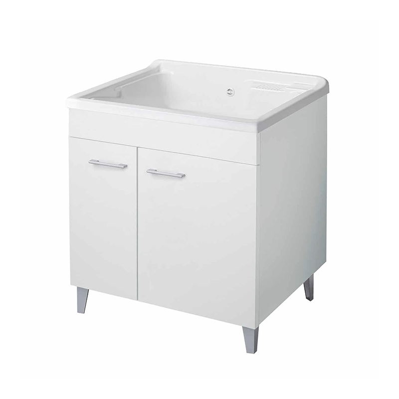 Lavatoio Pratika in legno con vasca in resina - 75x60cm