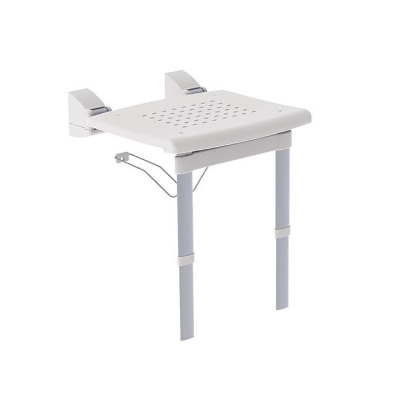 Sedile doccia ribaltabile da muro con gambe K Design – antiscivolo, altezza regolabile – portata 150 kg