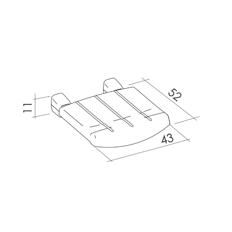 Sedile doccia ribaltabile XXL con seduta morbida 43x52 cm – supporti in acciaio inox – portata 190 kg