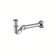 Sifone ad "S" in ottone cromato Ø 1" o Ø 1"1/4 – ispezionabile con rosone – tubo Ø 26 mm o Ø 32 mm x 250 mm