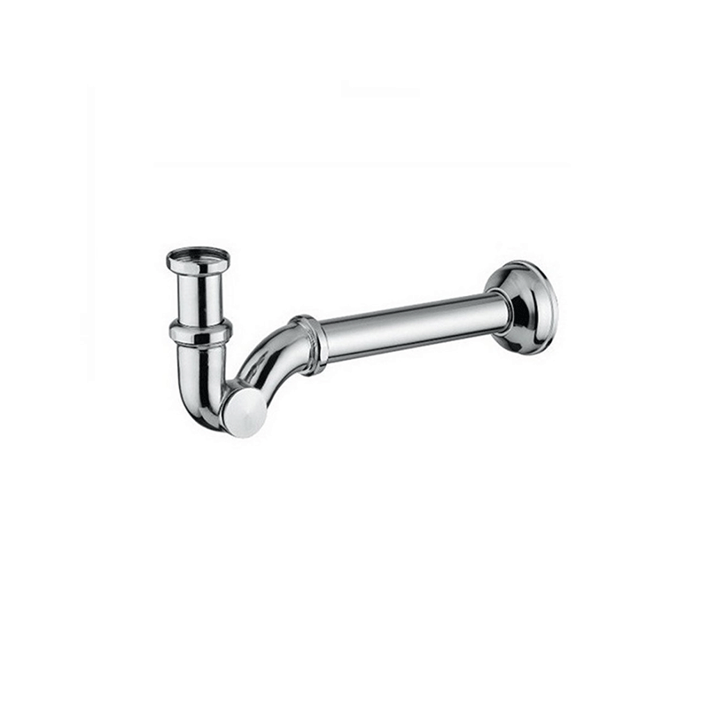 Sifone ad "S" in ottone cromato Ø 1" o Ø 1"1/4 – ispezionabile con rosone – tubo Ø 26 mm o Ø 32 mm x 250 mm