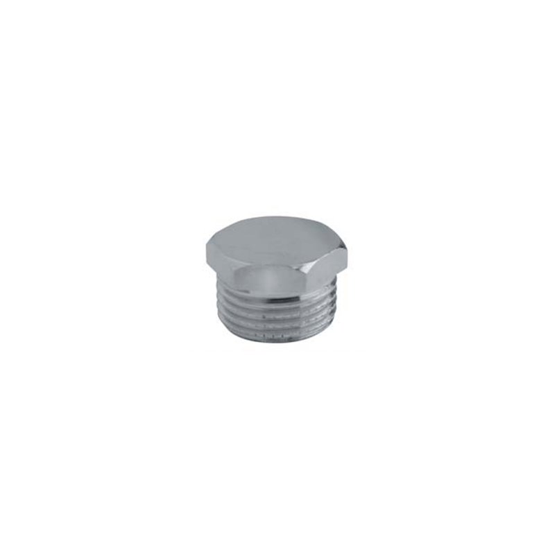 Tappo maschio esagonale cromato Ø 1/2", 3/4", 3/8" – raccordo di chiusura in ottone cromato