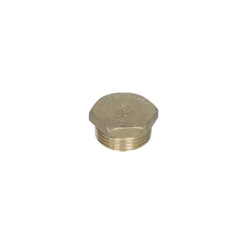 Tappo maschio esagonale giallo Ø 1", 1/2", 1" 1/2, 1" 1/4, 3/4" – raccordo di chiusura in ottone grezzo