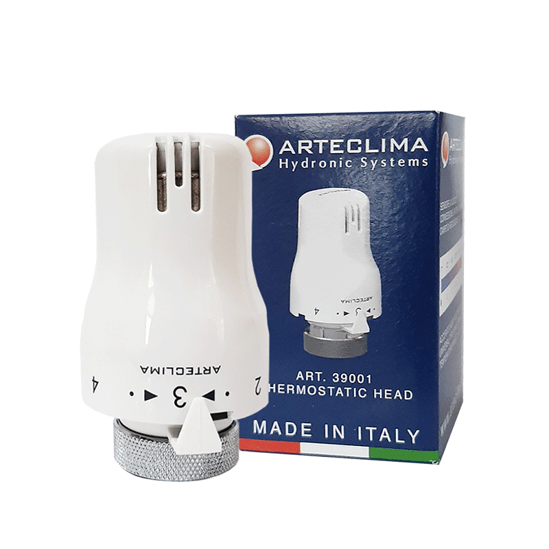 Testa termostatica Arteclima 39001 per valvola radiatore con attacco 1/2" e 3/8"