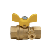 Valvola a sfera dritta post-contatore FF 1" con punto presa pressione laterale – per gas